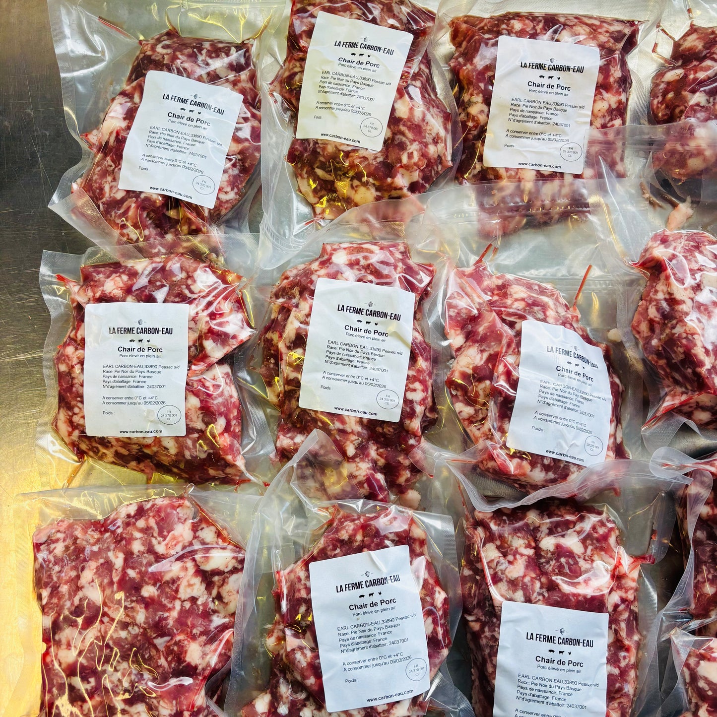 Chair à saucisses de porc plein air