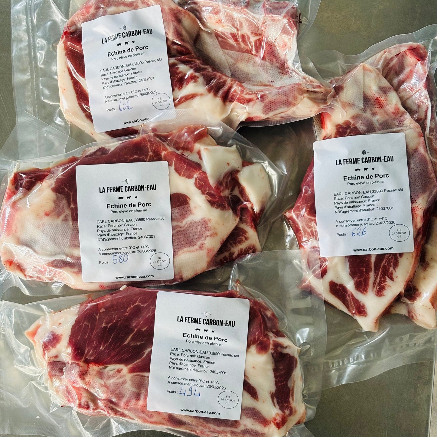 Échine de porc élevé en plein air